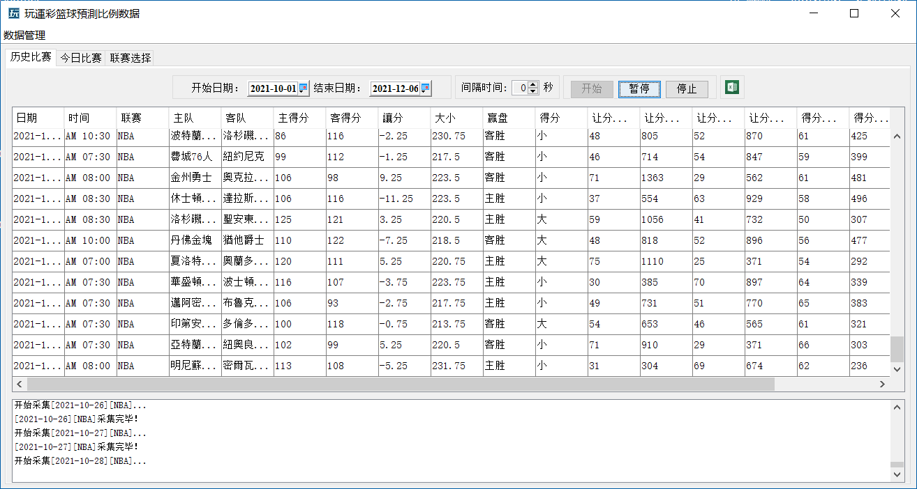 玩運彩篮球預測比例数据软件